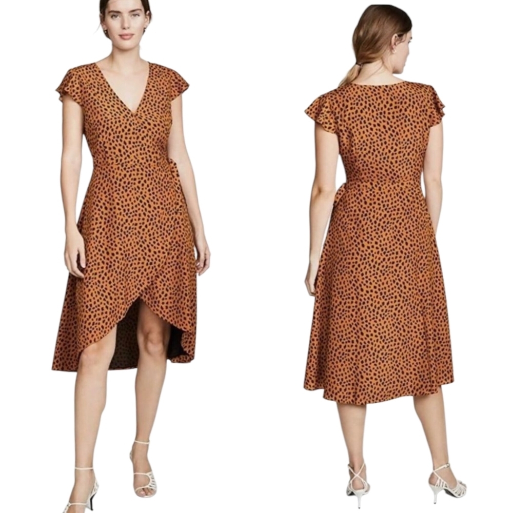 BB Dakota Leopard Print True Wrap Dress Size XS